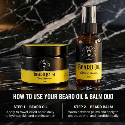 beard balm and beard oil steps image