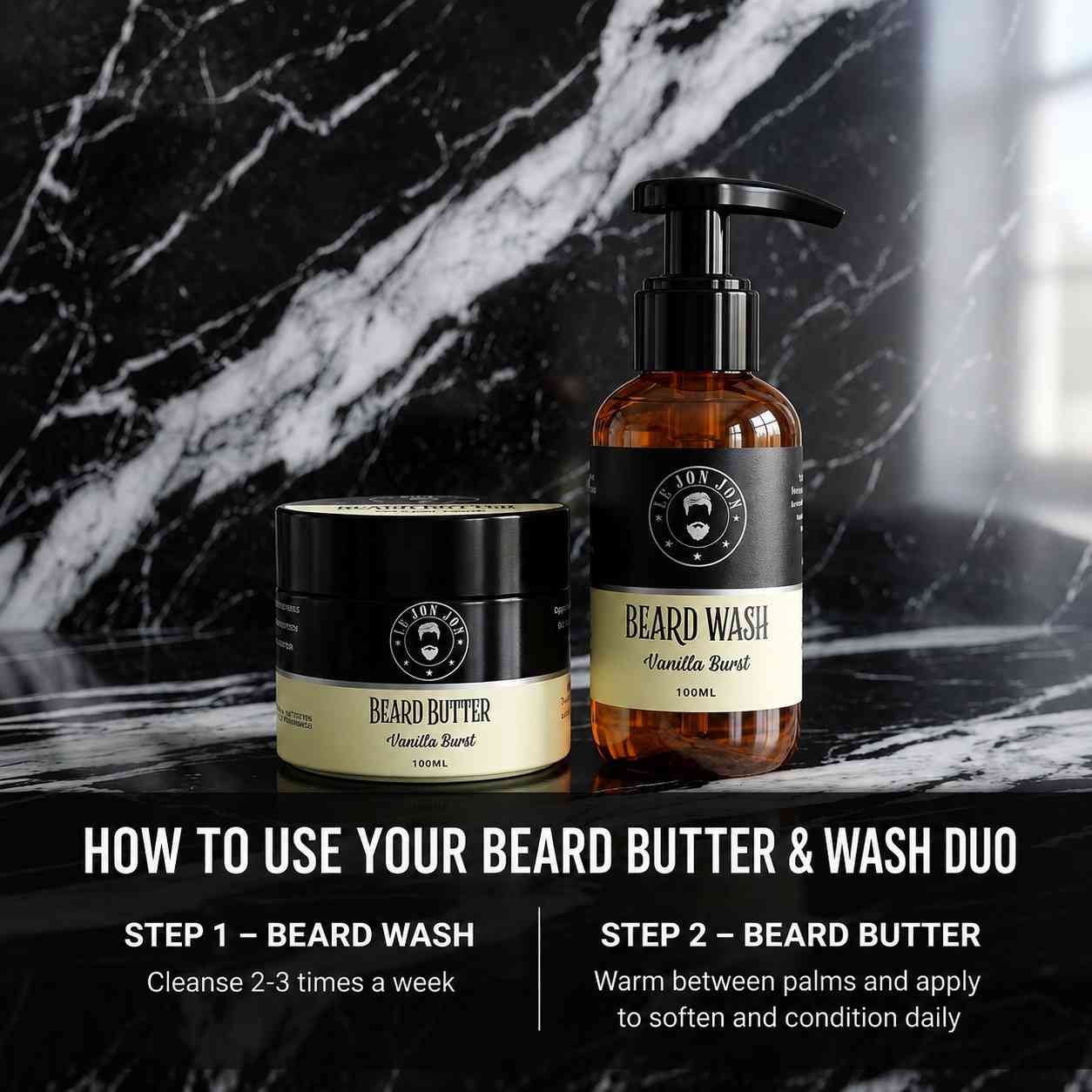 beard butter and wash steps image