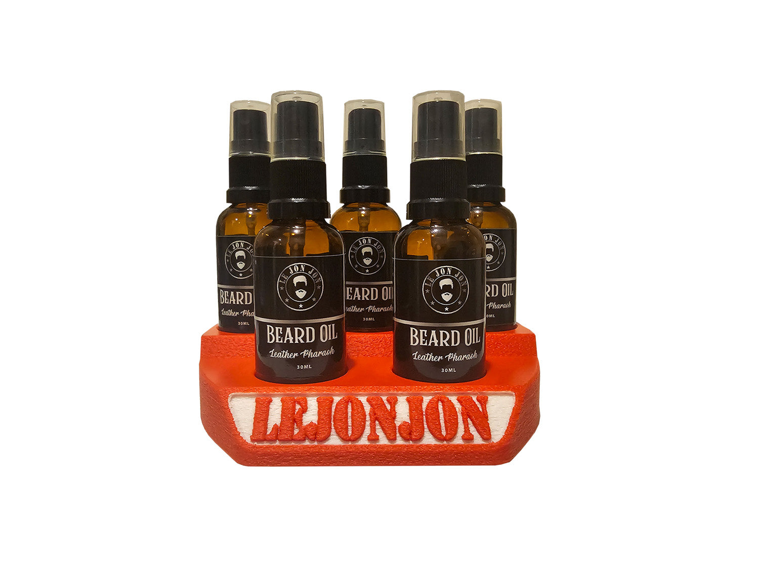 Beard oil Stand red and white