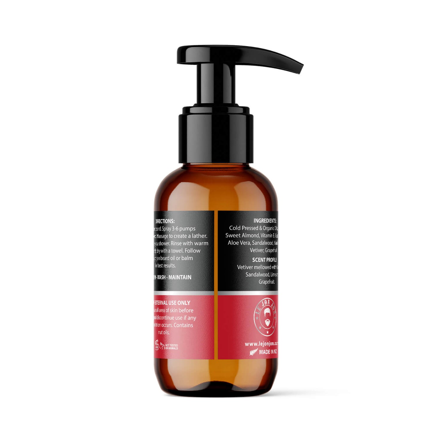 Mountaineer beard wash back