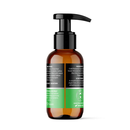 peppermint beard wash back