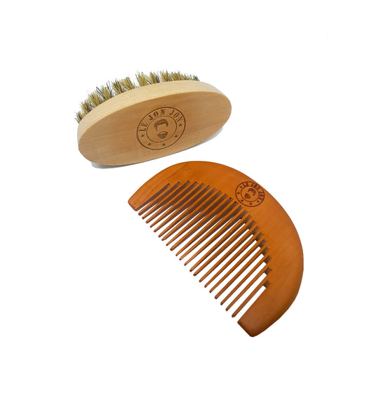 Small beard brush and beard comb